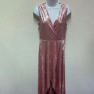 Avec Les Filles Blush Velvet Maxi Dress